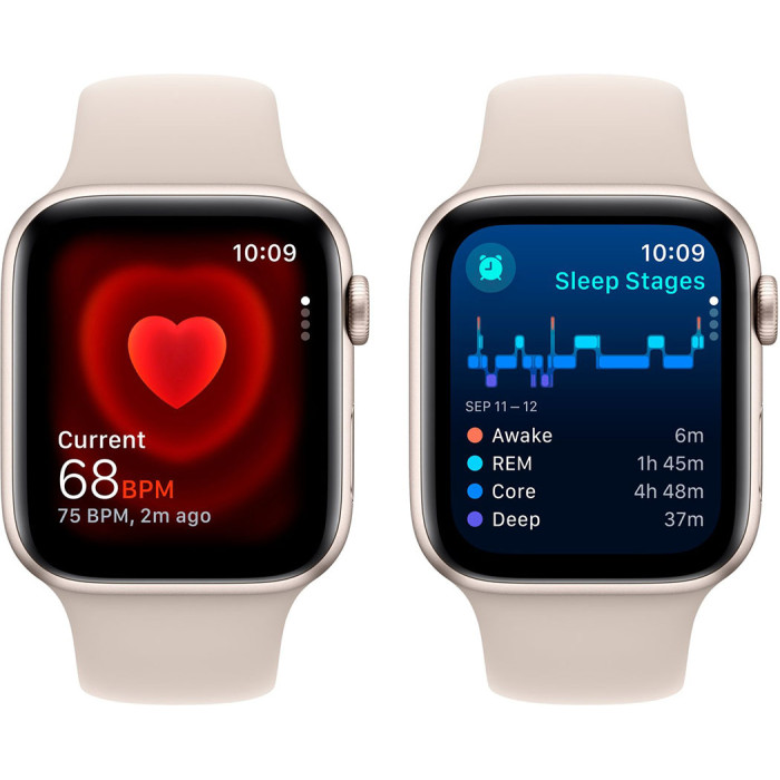 Смартгодинник Apple Watch SE GPS 44mm Starlight Aluminium Case with Starlight Sport Band – S/M