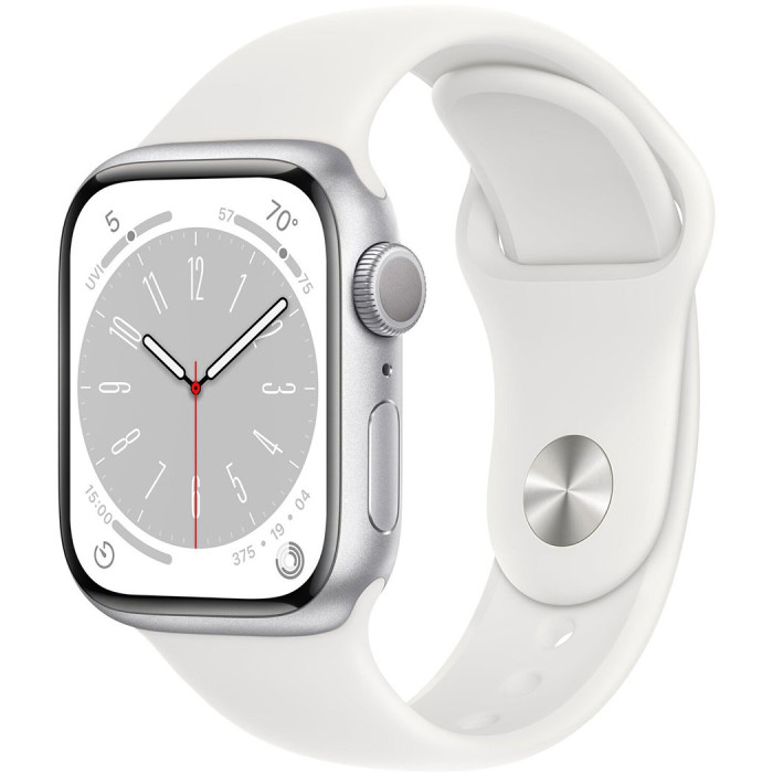 Смартгодинник Apple Watch Series 8 GPS 41mm Silver Aluminium Case with White Sport Band